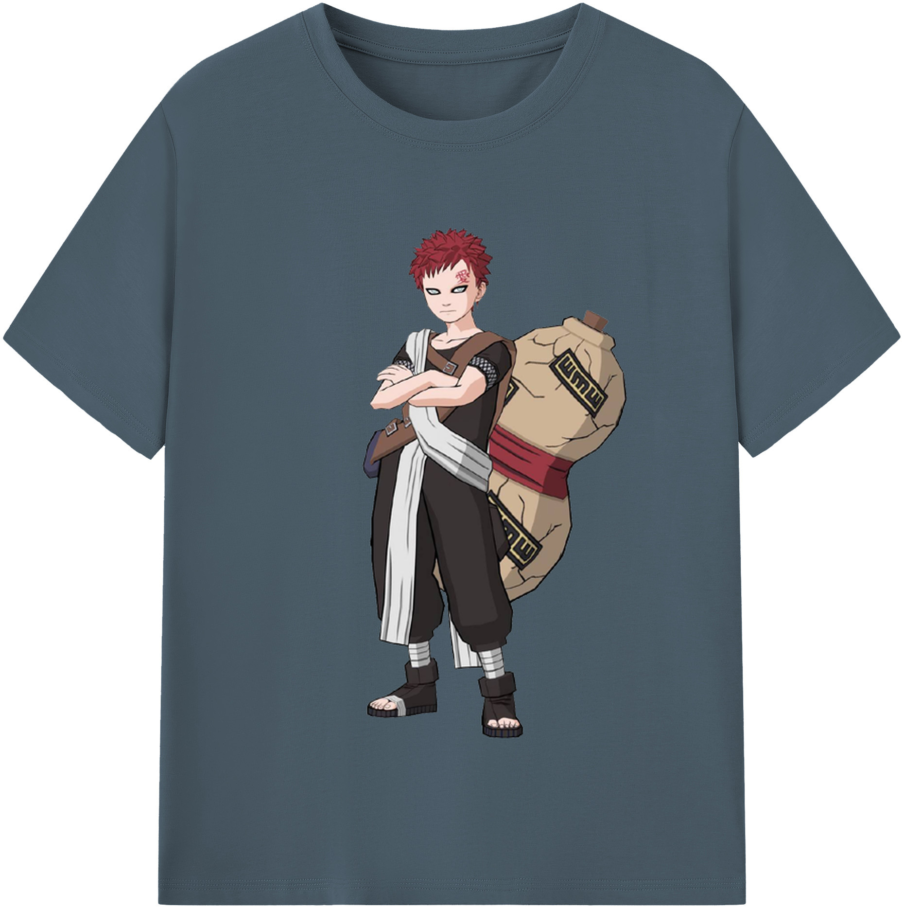 （画像用） NARUTO -ナルト- ガアラ Gaara 綿100％半袖Tシャツ（フロントプリント）
